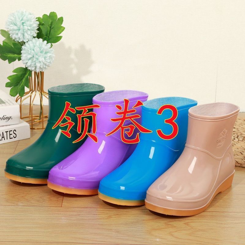 成人工作短筒防水鞋时尚款外穿雨鞋雨靴女夏季家用洗衣低筒网红爆