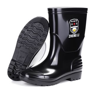 厨房胶靴 高筒短雨靴防水防滑加厚绒套耐酸碱特高水鞋 劳保男士 雨鞋