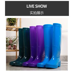 金象速干女高筒雨鞋易清洗无里布防臭雨靴加棉保暖钓鱼出海水靴女