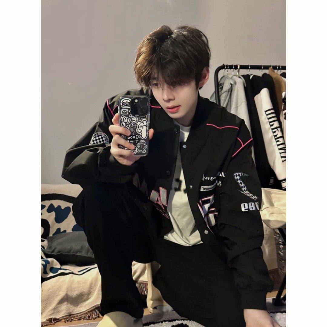 春秋款外套男款潮流高街哈灵顿夹克痞帅美式高街刺绣棒球服男款夏