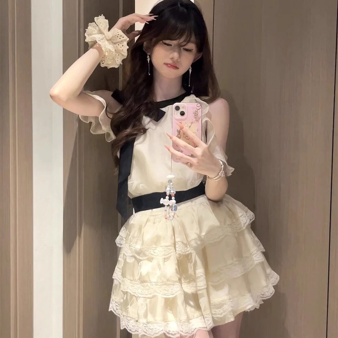 法式千金连衣裙女夏季新款初恋甜美公主蓬蓬蛋糕裙收腰生日裙子