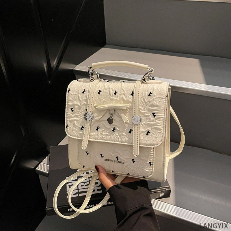 女包新款潮流小众设计质感通勤百搭甜美可爱双肩包批发