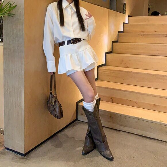 白色半身裙女2025年春季新款小个子防走光裙裤高腰显瘦A字短裙子