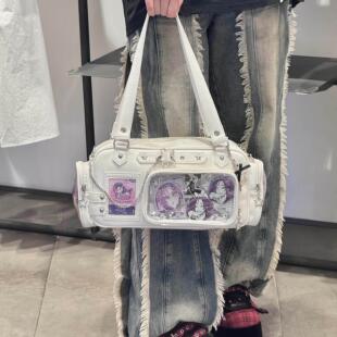 多巴胺甜酷痛包女新款时尚链条装饰可爱少女心休闲手提单肩包包