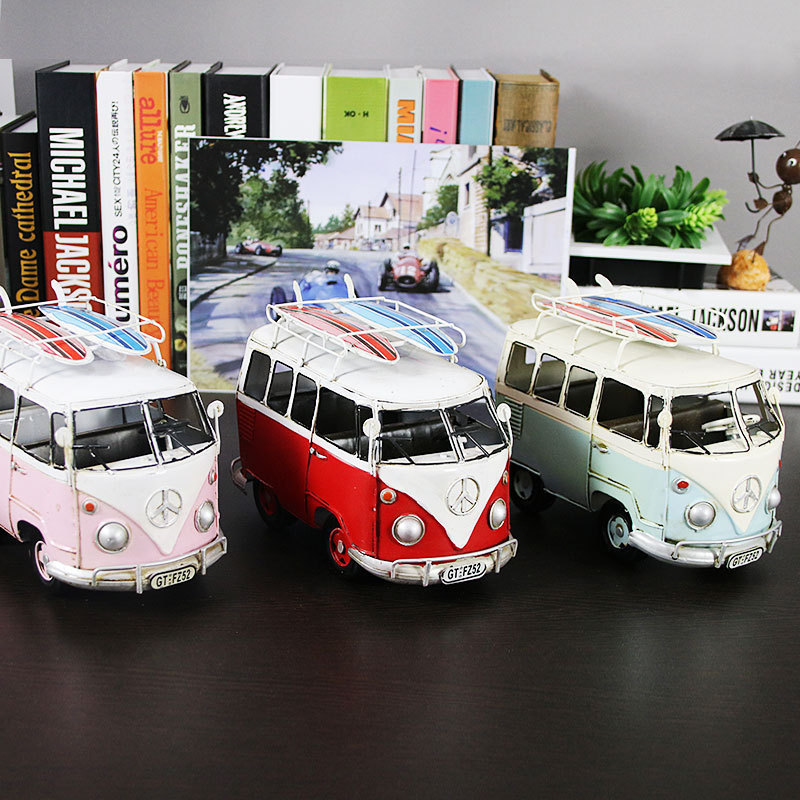 汽车桌面双层巴士模型仿古工艺品