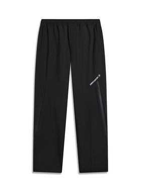 中国李宁CF溯男子春季反光直筒休闲裤梭织运动长裤AYKU623