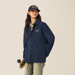 中国李宁男女防泼水宽松夹克教练服翻领外套百搭复古上衣AJDV079