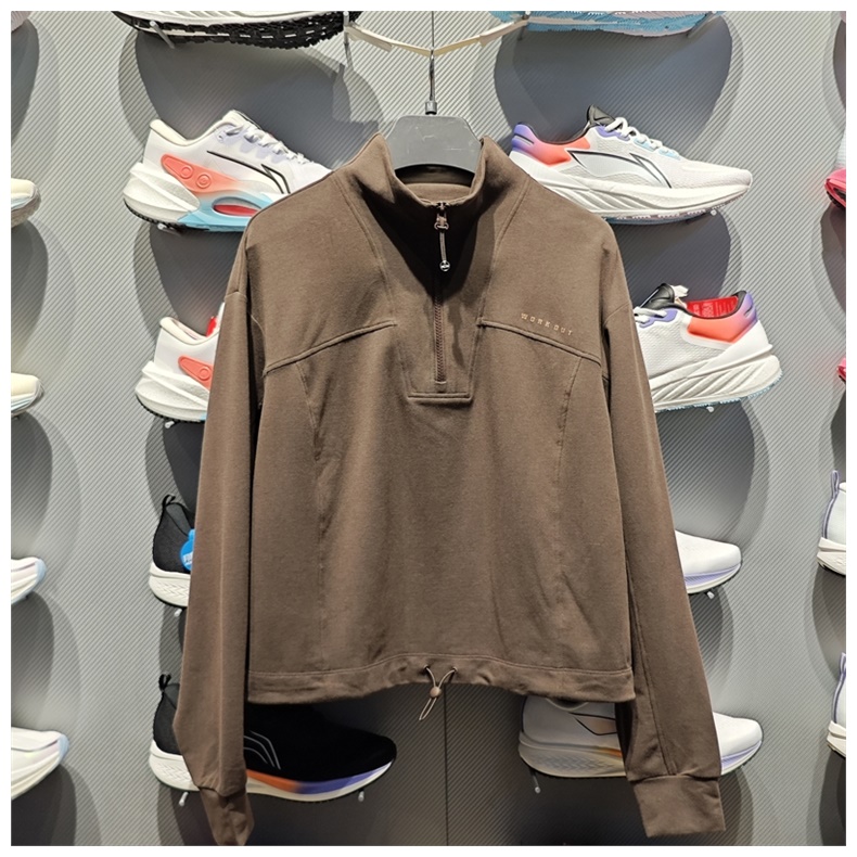 李宁户外女子立领套头宽松卫衣