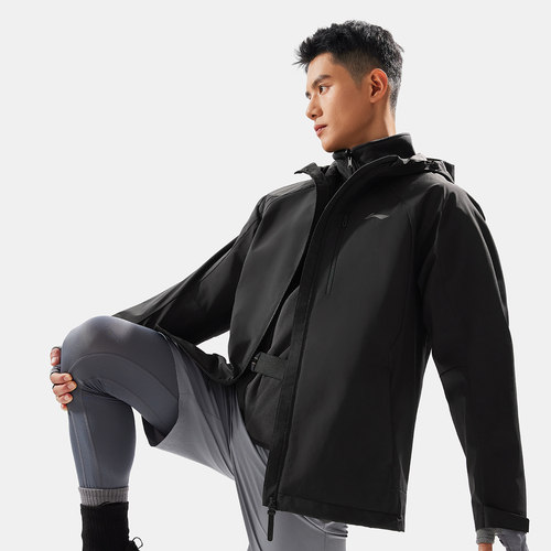 李宁健身系列男子风衣防泼水加绒