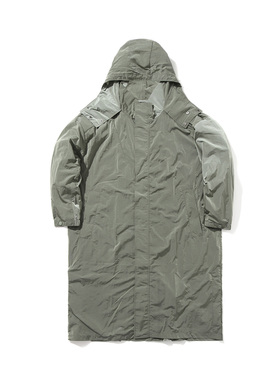 中国李宁2024新款男子运动休闲长款风衣刺绣潮流外套大衣AFDN449