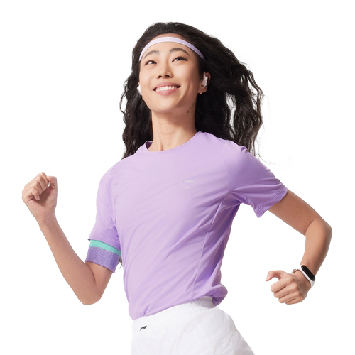 李宁跑步系列女透气速干运动短袖