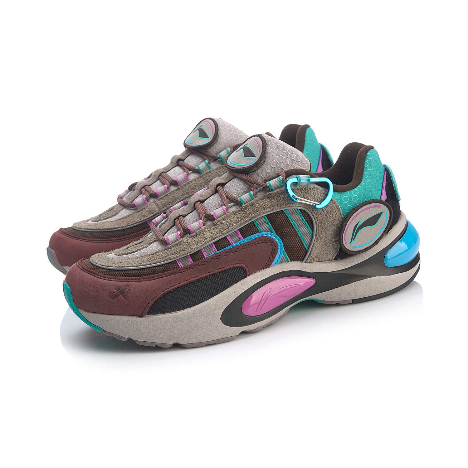 中国李宁v8男子透气减震支撑稳定跑步鞋双色漆点运动鞋arhp189