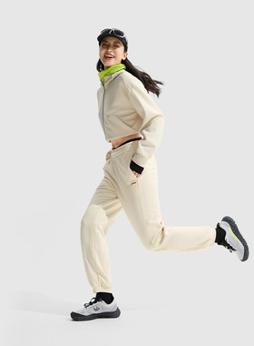 中国李宁卫裤女士2024新款健身系列保暖束脚针织运动裤AKLUC58