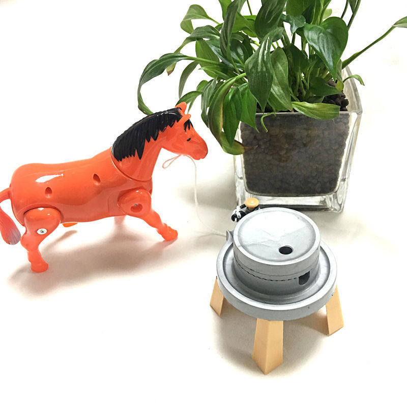 儿童电动拉车小马玩具马拉磨小马拉车仿真动物马创意益智男孩玩具