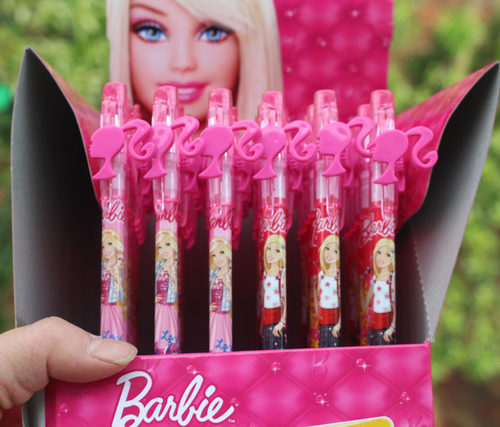 芭比学生办公黑色中性笔包邮