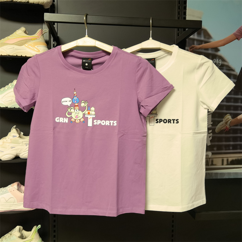 贵人鸟短袖半袖女2022夏春秋季针织圆领修身女装学生T恤0122G22