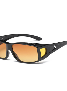 茶大框防风沙男骑行眼镜中老年女太阳镜墨镜飞秒白内障术后护目镜