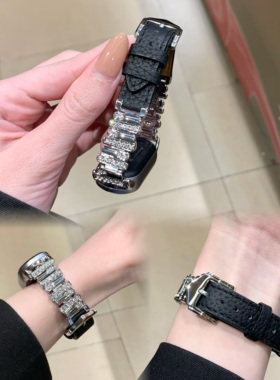 不规则金属皮适用红米Watch6/5/4表带小米手环9/8pro华为FIT3表带