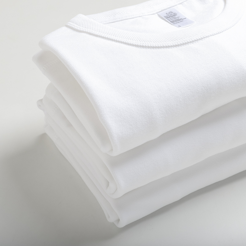 纯棉白色加厚长袖T恤秋冬打底衫