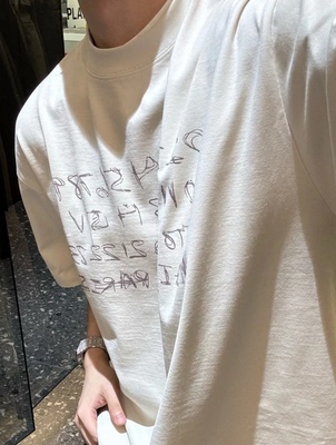 【陈发财】FA CAI早春新款数字6日历印花设计T恤重磅小领情侣短袖