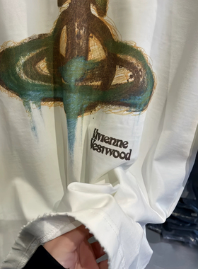 【陈发财】FA CAI重磅小领口土星数码印花磨破圆领短袖上衣情侣款