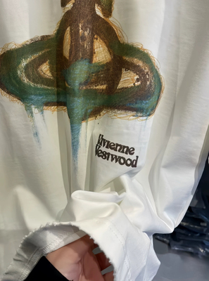 【陈发财】FA CAI重磅小领口土星数码印花磨破圆领短袖上衣情侣款