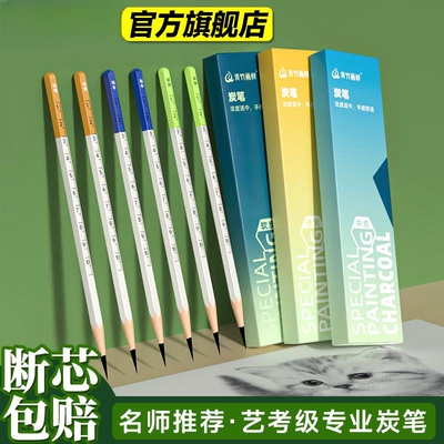 青竹流光白青绿素描炭笔美术生专用速写中性专业碳14b素描铅笔16b