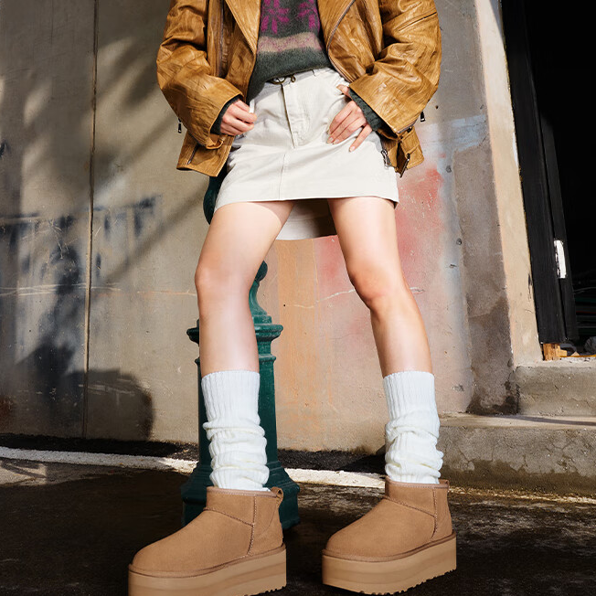 【U家品质】纯原经典周冬雨同款羊皮毛一体雪地靴厚底增高棉靴