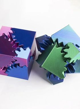 3D Printed Cube Fidget Toy Gear Ball Sss Relief Cube Rotatin