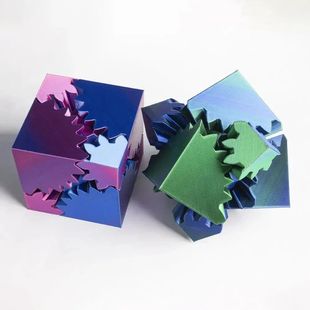 Fidget Toy Relief Printed Rotatin Sss Cube Ball Gear