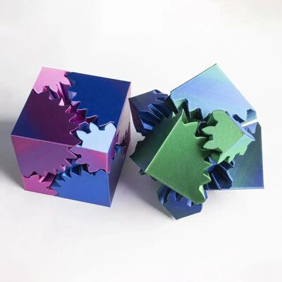 3D Printed Cube Fidget Toy Gear Ball Sss Relief Cube Rotatin