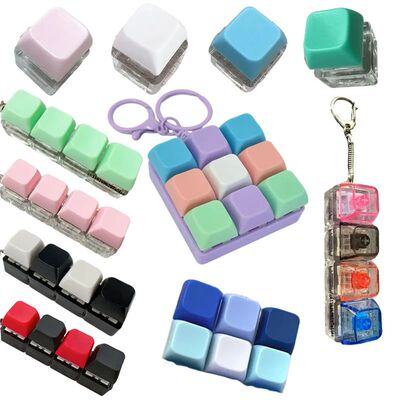 1/4/9Keys Finger Button Mechanical Keyboard Keycaps Keychain