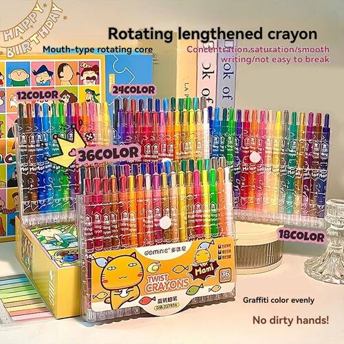 12-36 Colors Non Toxic Crayons,for Kids Crayons for Toddlers