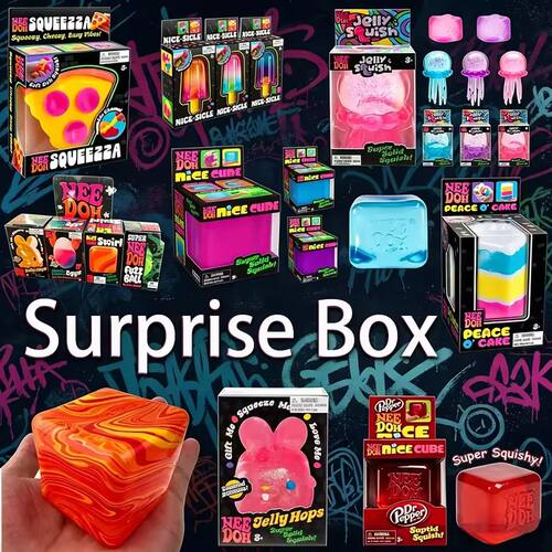 Nee Doh Surprise Box Squishy Toys 6 Styles Soft Squeeze Fidg