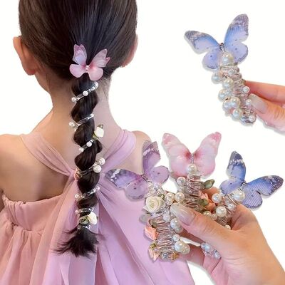 Sweet Butterfly Rose Phone Line Hair Hoop Children's Phone L