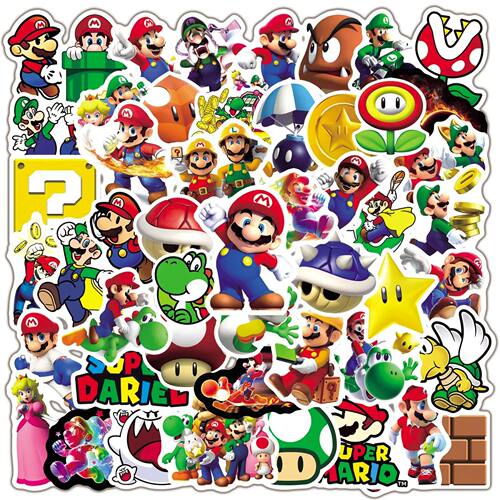 50/100pcs Game Super Mario Stickers For Car Laptop Phone Sta