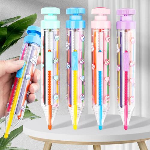 New ABS Multicolor Crayons 8 In 1 DIY Colored Pencil Portabl