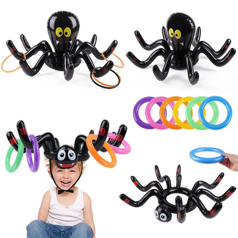 Halloween Spider Octopus Ring Toss Game Inflatable Toy Gifts