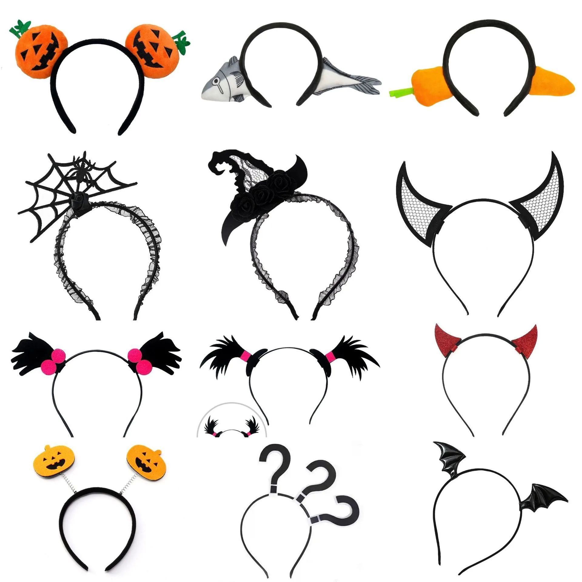 Halloween Headband Funny Costume Bat Pumpkin Spider Devil Ha