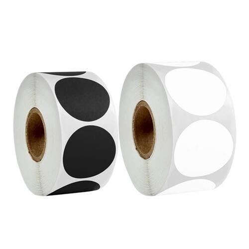 100-500pcs Black White Round Stickers Dot Pure Color Labels