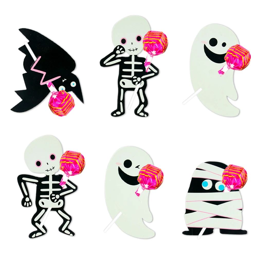 30pcs Halloween Lollipop Decoration Paper Card Pumpkin Ghost