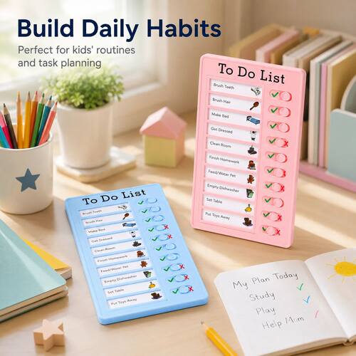Self Discipline Checklist Board, Replaceable Plastic Chore C