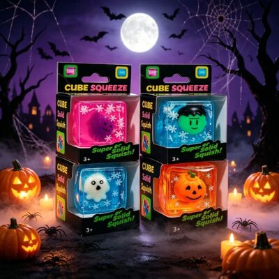 New Luminous Halloween Spooky Squishy Cubes, Cartoon Charact