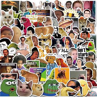 50/100/150PCS/pack Funny MEME Cat Cool Sticker Motorcycle La