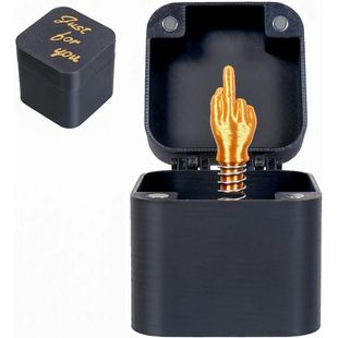 Funny Middle Finger in Box - Desk Decor Gag Gift for Hallowe