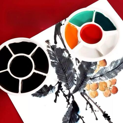 Imitation Porcelain Round Palette with Lid Acrylic Watercolo
