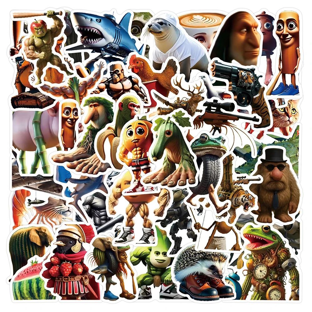 50/100pcs Italian Brainrot Stickers for Kids Tung Tung Tung