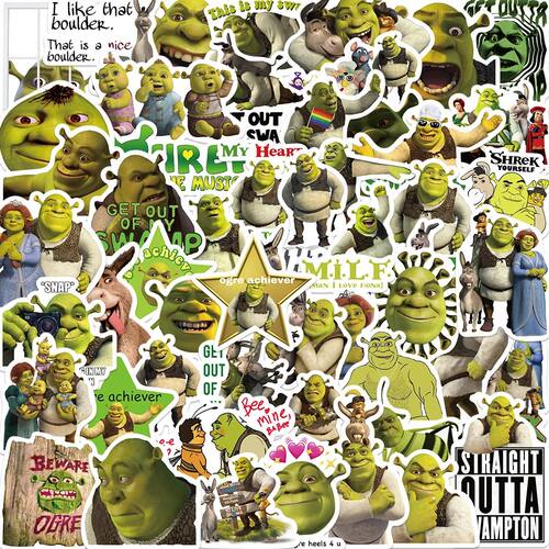 52pcs Cartoon Monster Shrek Graffiti Sticker DIY Suitcase La