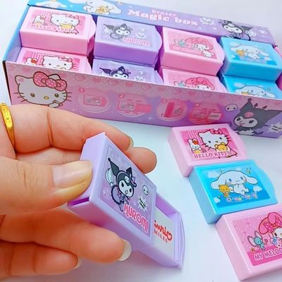 Cartoon  Kuromi Hello Kitty Magic Box Eraser Cute Hide Erasa