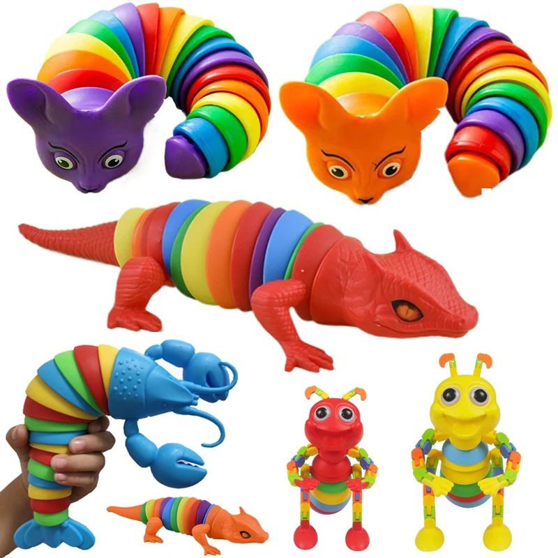 2025  Fidget Slug Toy for children  3D Colorful Sensory Slug